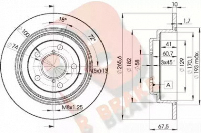 R BRAKE 78rbd20034 -  Тормозной диск
